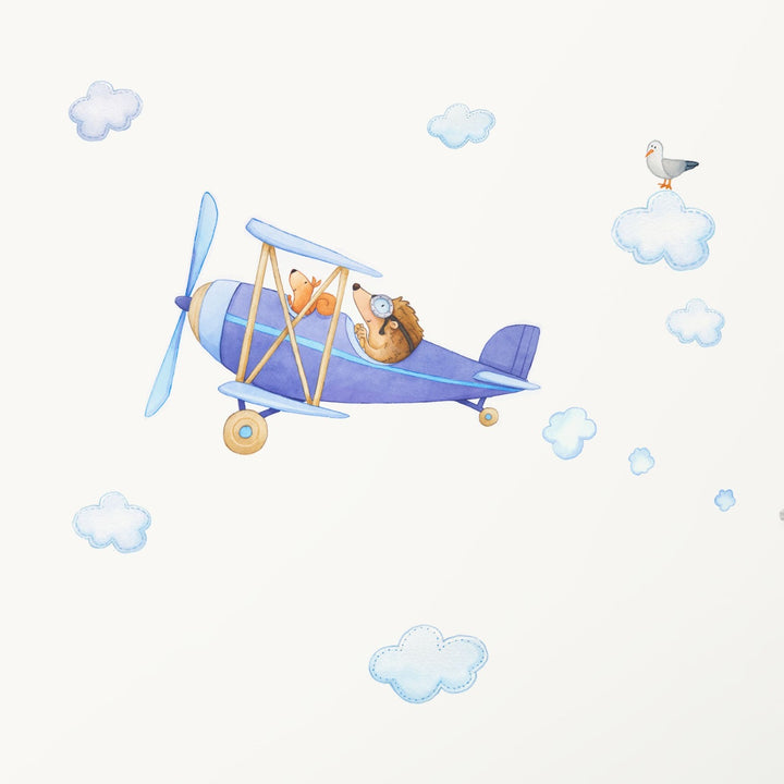 Woodland Animal Plane Wall Decal