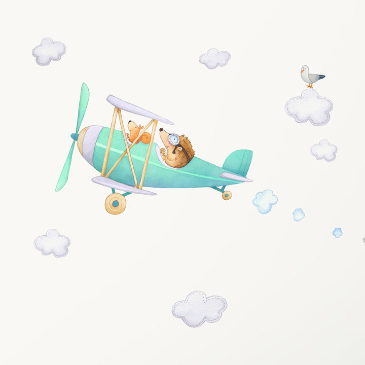 Woodland Animal Plane Wall Decal