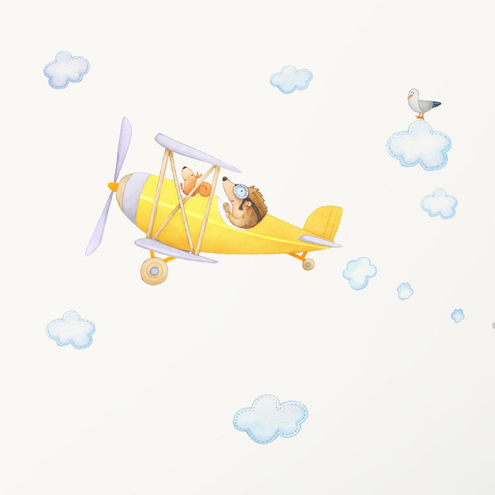 Woodland Animal Plane Wall Decal